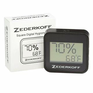 Zederkoff Digital Square Hygrometer Black -
