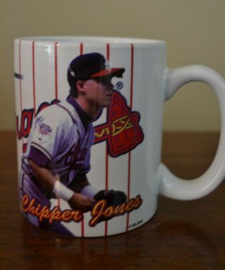 Vintage Rare Atlanta Braves Baseball Chipper Jones Ceramic Coffee Mug 1999