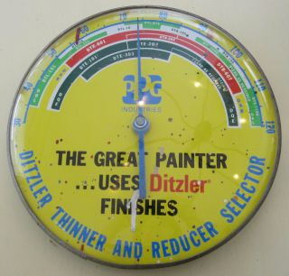 Vintage Ppg Ditzler Auto Paint Finishes Thermometer