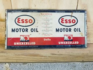 Vintage Tin Sheet Metal Esso Lubricants Sign Gas & Oil