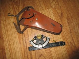 Antique Dietzgen Inclinometer Hand Survey Instrument W/original Leather Case