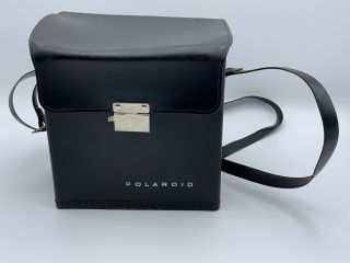 Vintage Polaroid Black Hard Leather Camera Bag Case