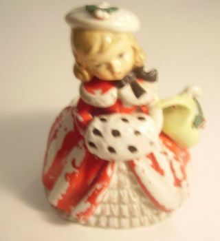Vtg Napco 1956 Christmas Girl Planter Candy Canes Muff Holiday Decoration Japan