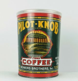 Vintage Pilot - Knob Coffee Bowers Brothers Richmond,  Va.  11.  5 Oz Can