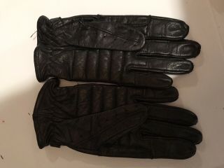 Vintage Women ' s Harley - Davidson Black Leather Motorcycle Riding Gloves Small 2