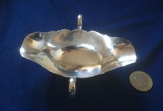 Edwardian Solid Silver Twin Handle Double Lipped Sauce Boat C.  S Harris & Sons