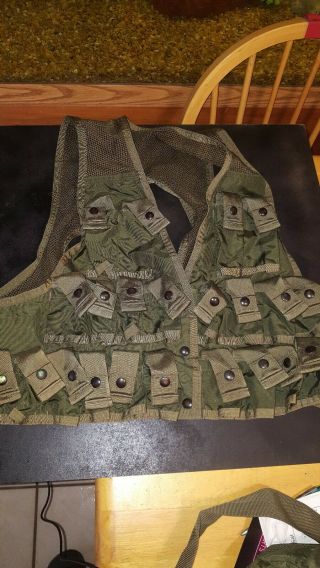 Vintage Army Ammunition Carrying Vest.  Size Large 43inch Chest.