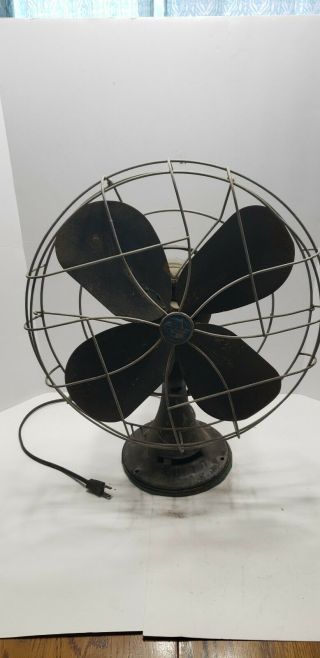 Vintage Emerson Electric Fan 79648 - At Oscillating 3 - Speed Cast Iron