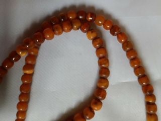 Antique Amber Bead Necklace 24 Inches Long