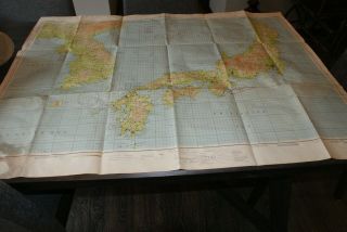 Vintage Us Army Air Forces Special Air Navigation Chart Map 1948 Korea Honshu