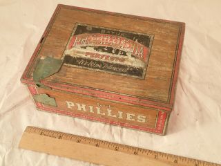 Antique Tin Cigar Box Bayuk Philadelphia Phillies Perfecto " It 