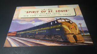 Vintage Spirit Of St.  Louis Pennsylvania Railroad Pullman Fold Out Brochure M14