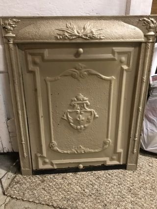 Antique Cast Iron Fireplace Surround And Cover