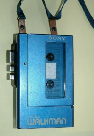 Sony Walkman Wm - 4 Stereo Cassette Player Wm 4 Vintage Blue 1983 Testd/works