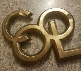 Unique Vintage Signed Rubel Solid Brass " Cool " Trivet Or Paperweight