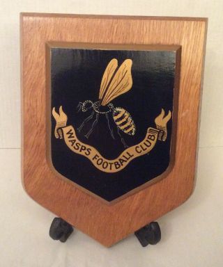 Vintage Hand Painted Wasps Rugby Union Football Club Wall Plaque Shield