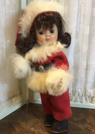 Vintage Nancy Ann Muffie Doll In 417 Santa Outfit 1956