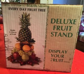 Vintage Williamsburg Style Christmas Fall Fruit Apple Display Metal Unit W/box