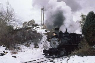 D&rgw Rio Grande Railroad Steam Engine 346 Golden Co Locomotive 1984 Photo Slide