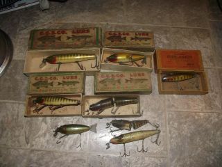 Vintage Glass Eye Wooden Fishing Lures
