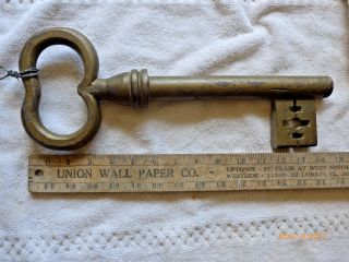 Vintage Antique Skeleton Key 7 Pounds Cast Iron Steel 14 3/4 " No Issues