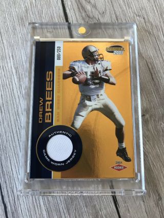 2001 Pacific Invincible Drew Brees Game Worn Jersey /250 Rookie