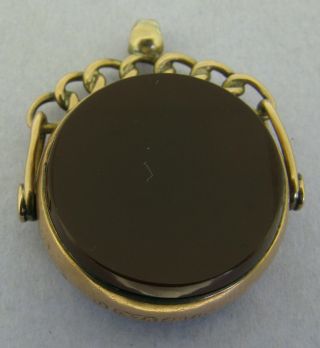 Antique Victorian 9ct Rose Gold Spinner Watch Fob Charm Bir 1895