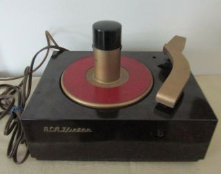 Vintage Rca Victor 45 Record Player Model 45j Bakelite Gilt For Repair Or Parts