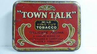 Vintage Town Talk Cigarette Tobacco Company Tin