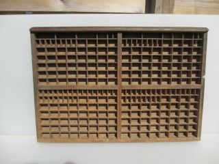 Vintage Wooden Printers Drawer Storage Tray Compartments Old Stamp Wood Thimbles