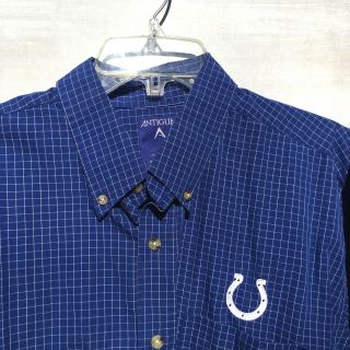 Indianapolis Colts Button Front Shirt By Antigua Men 