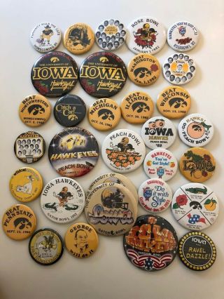 University Of Iowa Hawkeyes Vintage Buttons - Pins 1980 