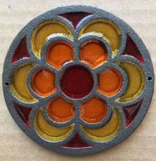 Vintage 1960 ' s Counterpoint ' Made In Japan ' Stained Glass Window Flower 2