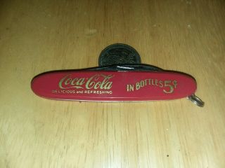 Vintage Pocket Knife Coca - Cola 5 Cents