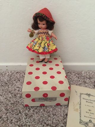 Vintage Bisque Nancy Ann Doll Storybook Over The Hills Pudgy W Box And Tag
