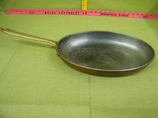 Vintage Brass & Copper,  Large Heavy Duty Oval Frying Pan Made In Portgual