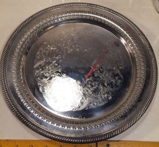 Vintage Wm Rogers No.  170 12 - 1/2 " Wide Ornate Silver Plated Plate Shape