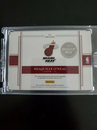 2015 - 16 Panini National Treasures Shaquille O ' Neal Night Moves Patch/Auto 1/1 2