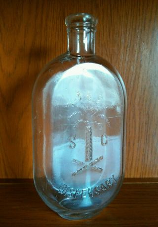Sc South Carolina Dispensary Pint Jojo Flask Skinny Bottle?? Palmetto Antique