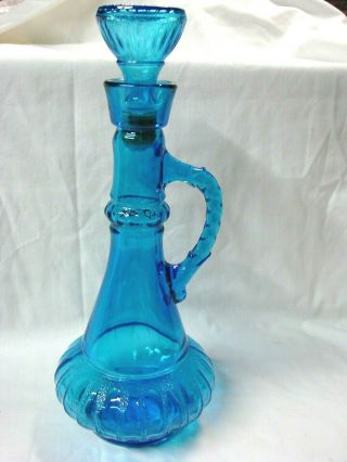Vintage Jim Beam Blue Glass " I Dream Of Jeannie " Liquor Bottle / Decanter