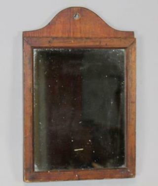 A Great American Country Queen Anne Mirror With A Tombstone Crest In Old Surface