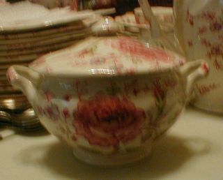 Vintage Johnson Brothers Rose Chintz Sugar Bowl Made In England