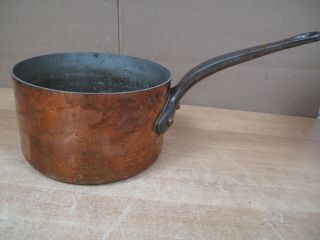 Antique E.  Dehillerin 7 1/4” Copper Pan Pot Heavy France Hammered