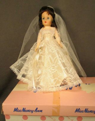 Vintage Miss Nancy Ann Doll - 10.  5 " Vinyl - Brunette Bride W/box