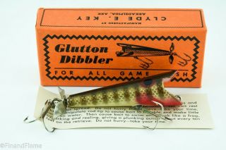 Vintage Texas Made Glutton Dibbler Antique Fishing Lure W Papers Et21