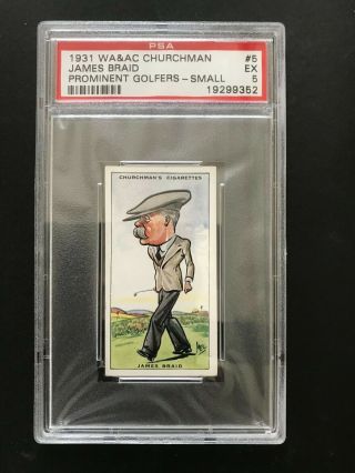 1931 Churchman Prominent Golfers - Small: James Braid 5 Psa Grade 5