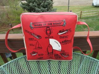 1950`S RULES OF THE ROAD VINTAGE BOAT CUSHION LIFE PRESERVER NAUTICAL DECOR 2