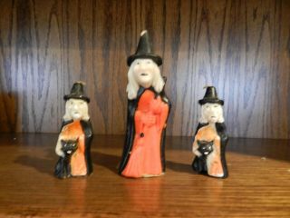 Vintage Gurley Halloween Candles - Set Of 3 Witches