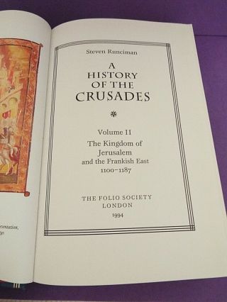 Folio Society The Kingdom Of Jerusalem A History of the Crusades Steven Runciman 3