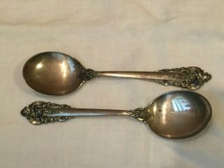 Wallace Grand Baroque Sterling Silver Soup Spoons Round Set 2